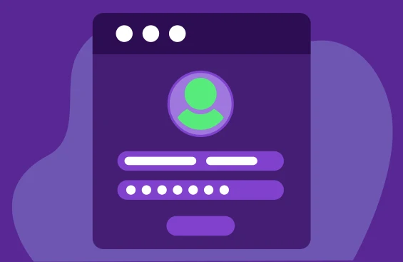 A sign-up page featuring a vibrant purple background, inviting users to create an account with clear fields and buttons.