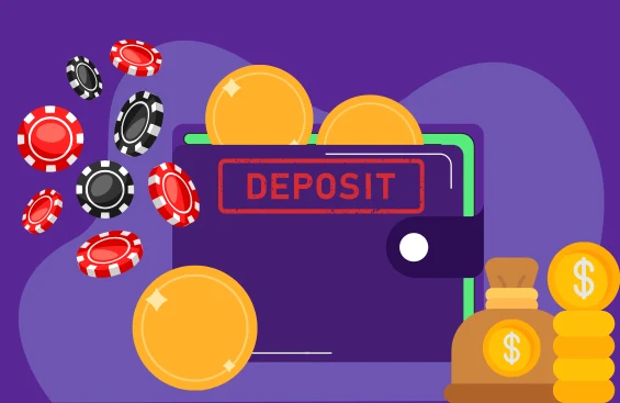 Image depicting various casino games with a focus on the process of depositing funds into a casino account.